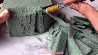 Cutting Floral Foam and Squeeze the pieces- ASMR