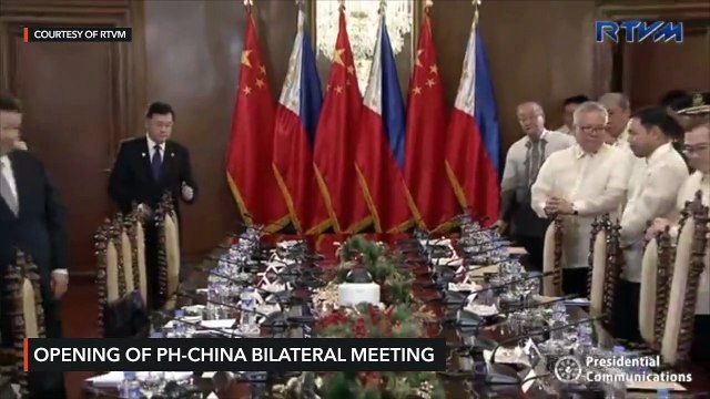 Opening of bilateral talks between Duterte, Xi