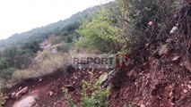 Report TV - Panik dhe frikë në Lezhë, dy gurë bien nga mali në oborrin e një banesë në Torovicë