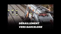 A Vacarisses près de Barcelone, un glissement de terrain fait dérailler un train