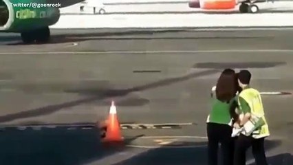 Woman Chases Plane At Bali Airport After Missing Her Flight