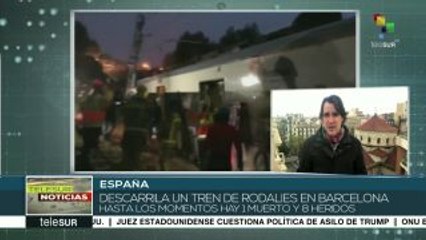 España: un muerto y 8 heridos por descarrilamiento de tren en Cataluña