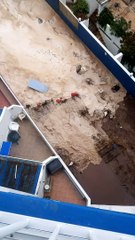 Giant Waves Crash on Seaside Resort