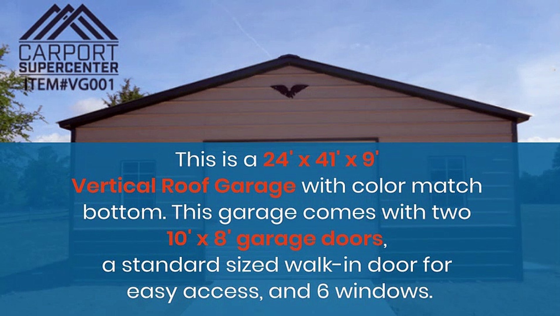 24 X41 X9 Vertical Roof Garage Video Dailymotion
