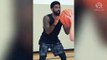 Kyrie Irving balances on two basketballs in training
