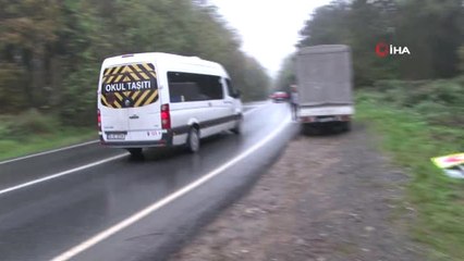 Sarıyer'de Virajı Alamayan Kamyonet Ormanlık Alana Devrildi