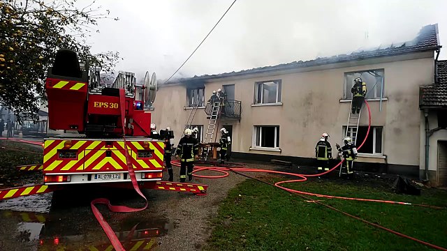Incendie d'une habitation à Villiers-le-Sec (Haute-Saône), les pompiers sur place