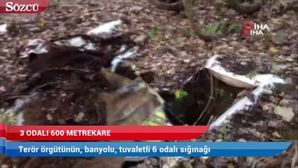 Video herunterladen: Terör örgütünün, banyolu, tuvaletli 6 odalı sığınağı