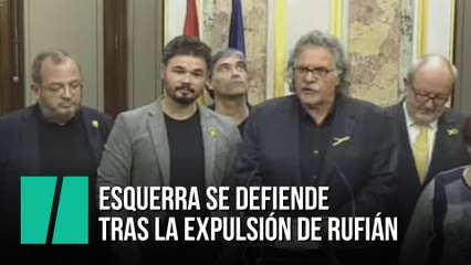 Esquerra se defiende tras la expulsión de Rufián de la acusación de escupitajo