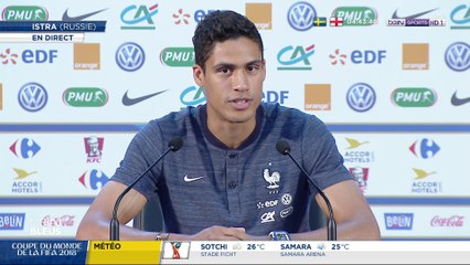 Coupe du Monde - Equipe de France / Raphaël Varane : "Umtiti avait un peu mal après le match"