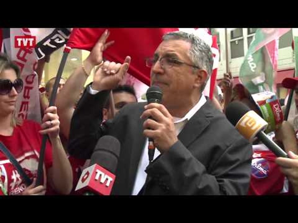 Padilha, Alckmin e Skaf fazem corpo a corpo antes de duelo na TV