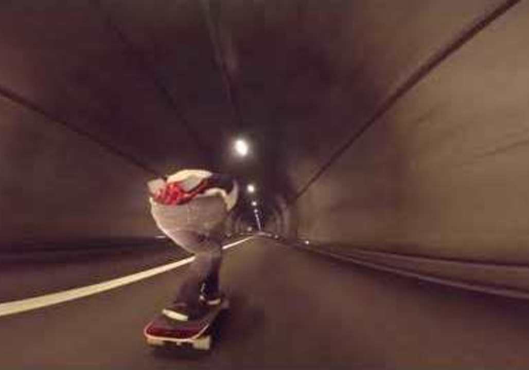 Longboard Skateboarder Shows Off Skills in Swiss Alps