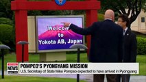 Pompeo expected to have arrived in North Korea