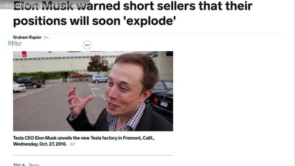 Tesla’s Stock Has Dropped Since Musk Took A Swing At Short Sellers