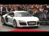 HUGH JACKMAN arrives at THE WOLVERINE MOVIE PREMIERE in an AUDI R8 SPYDER!