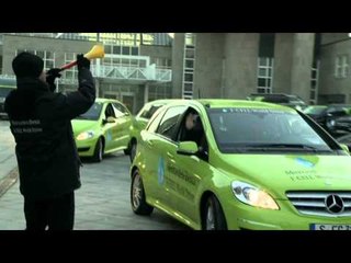 Mercedes Benz B Class F CELL World Drive Start and way to Paris