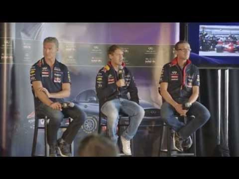 Sebastian Vettel, David Coulthard and Andreas Sigl at the Infiniti Track Day  | AutoMotoTV