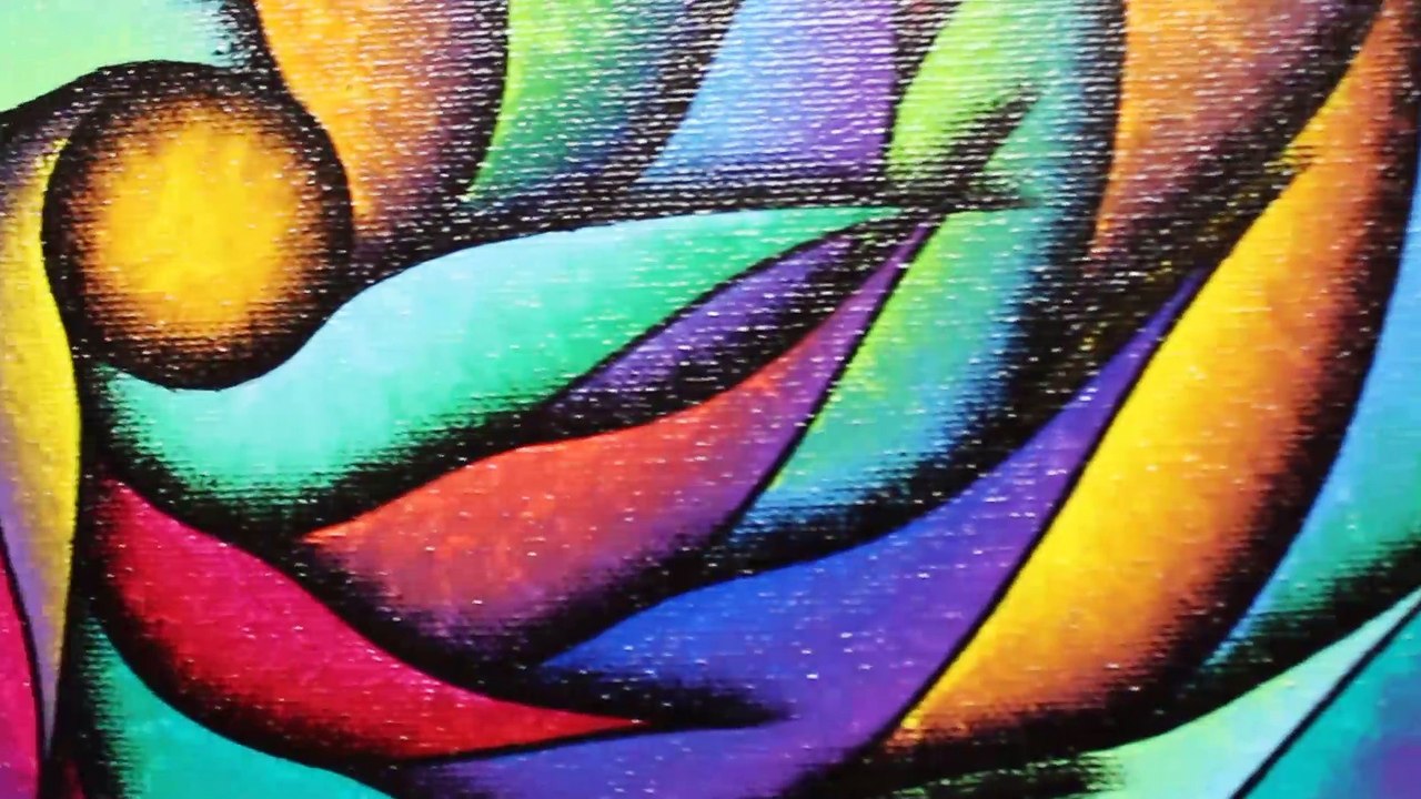 Peinture contemporaine : Spirale multicolore.