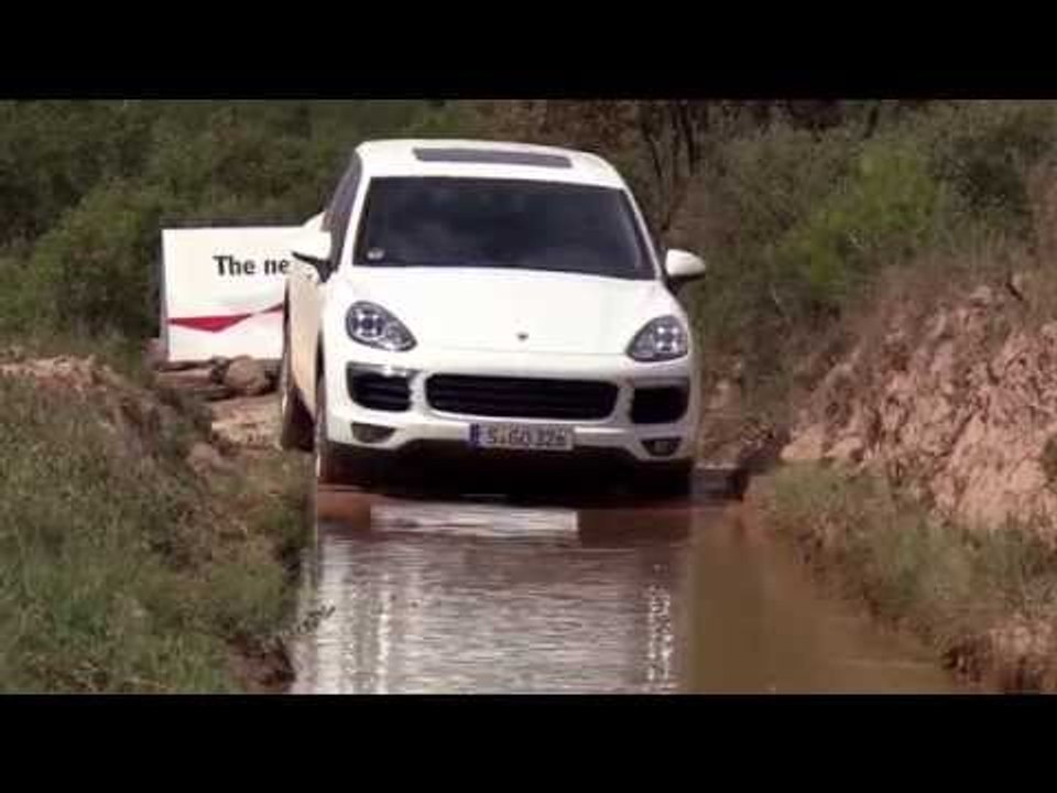 The new Porsche Cayenne S Diesel in White Offroad Water Crossing | AutoMotoTV