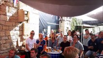Ambiance au Paddock à Bar-le-Duc après le 2ème but des Bleus face à l'Uruguay