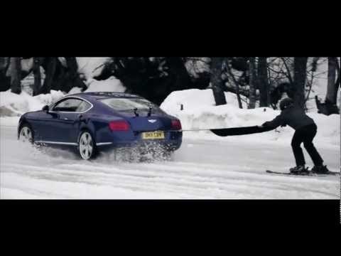 Bentley Continental GT ski joring