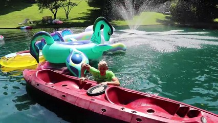 POOL IS LAVA CHALLENGE!! (IN OUR BACKYARD POND)