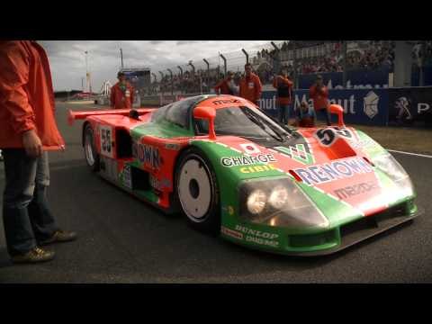 Patrick Dempsey driving the Mazda 787B at Le Mans