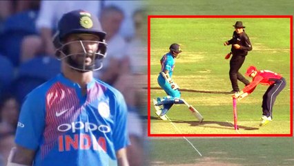 India VS England 2nd T20: Shikhar Dhawan gets run out on 10 | वनइंडिया हिंदी