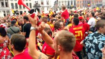 Mons : Belgique-Brésil (2-1) Les supporters en forme à Mons sur la Grand-Place (2/3). Vidéo A.E. Ghislain