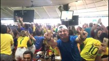 Comemoração do gol do Brasil em Vitória