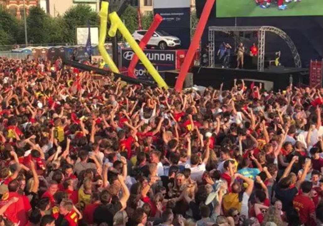 Antwerp Fan Village Erupts After Kevin De Bruyne's Decisive Strike