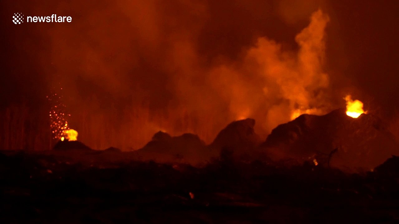Rare footage captures cinder cones spouting flames at Hawaii’s fissure 8