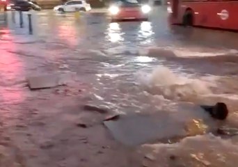 Burst Water Pipe Transforms London's Bow Road Into 'Pond'