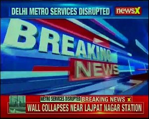 Delhi Metro Boundary Wall Falls On Coach Near Lajpat Nagar Services Disrupted