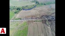 Tekirdağ Çorlu�daki tren kazası havadan böyle görüntülendi