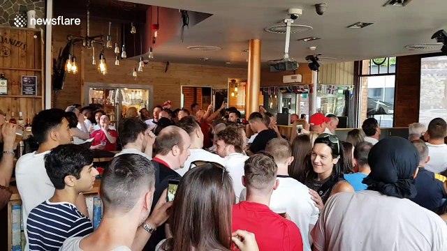 England fans sing national anthem ahead of match against Sweden