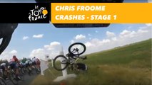 Onboard camera - Chris Froome crashes - Étape 1 / Stage 1 - Tour de France 2018
