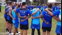Fiji Bati & Toa Samoa join in prayer & hymn