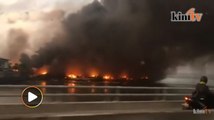 Dozens of boats destroyed in fire at Benoa port in Bali