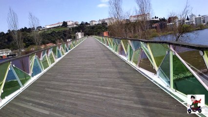 Ponte de Pedro e Inês em Coimbra, construida para os ciclistas atravessarem o Rio Mondego em Coimbra-, Lá Vai Maria.
