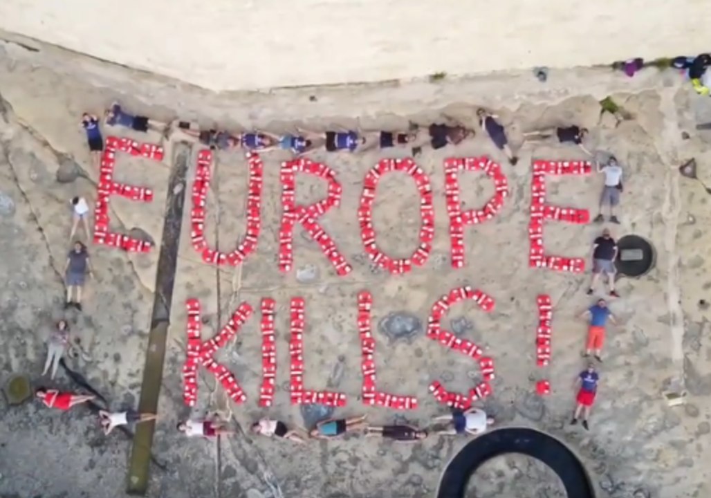Activists Spell 'Europe Kills' in Life Vests as Rescue Ship Remains Seized in Malta