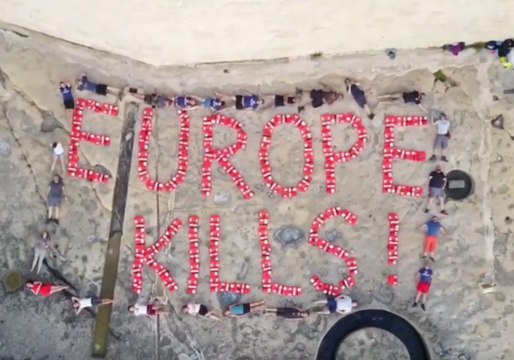 Activists Spell 'Europe Kills' in Life Vests as Rescue Ship Remains Seized in Malta