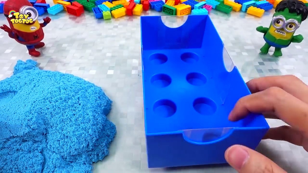 Play Doh Doctor Drill Learn Colors with Giant Rainbow Kinetic Sand Lego Surprise Toys Songs for Kids