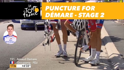 Crevaison pour Démare / Puncture for Démare - Étape 2 / Stage 2 - Tour de France 2018