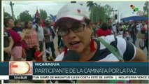 Managua: caminata por la paz muestra apoyo al gobierno de Ortega