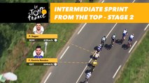 Vue aérienne du sprint intermédiaire / Bird's-eye view of the intermediate sprint - Étape 2 / Stage 2 - Tour de France 2018