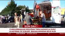 Cumhurbaşkanı Erdoğan, tren kazasıyla ilgili bakanlardan bilgi aldı