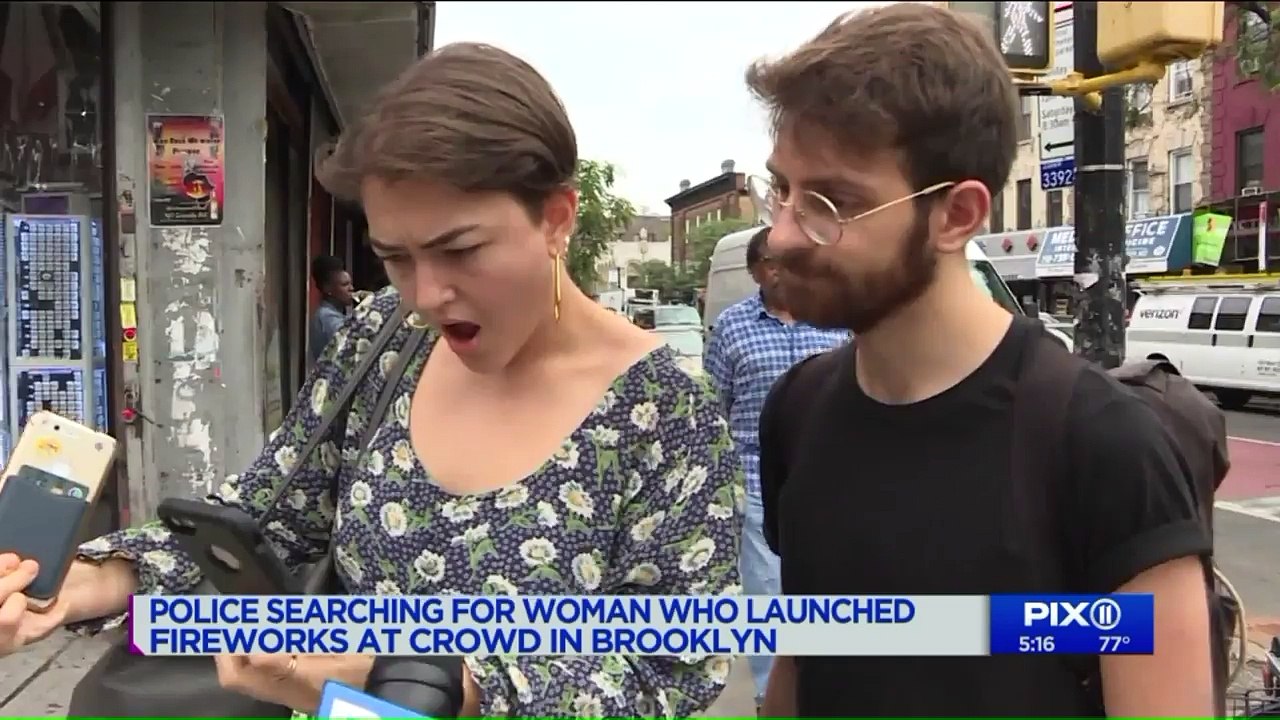 Police Searching for Woman Who Launched Fireworks into Crowd on New York Street