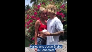Hailey and Justin Bieber in Bahamas