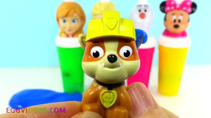 Learn Colors Slime Bottle Topper Surprise Toys Minnie Mouse Mickey Disney Frozen Elsa EggVideos.com